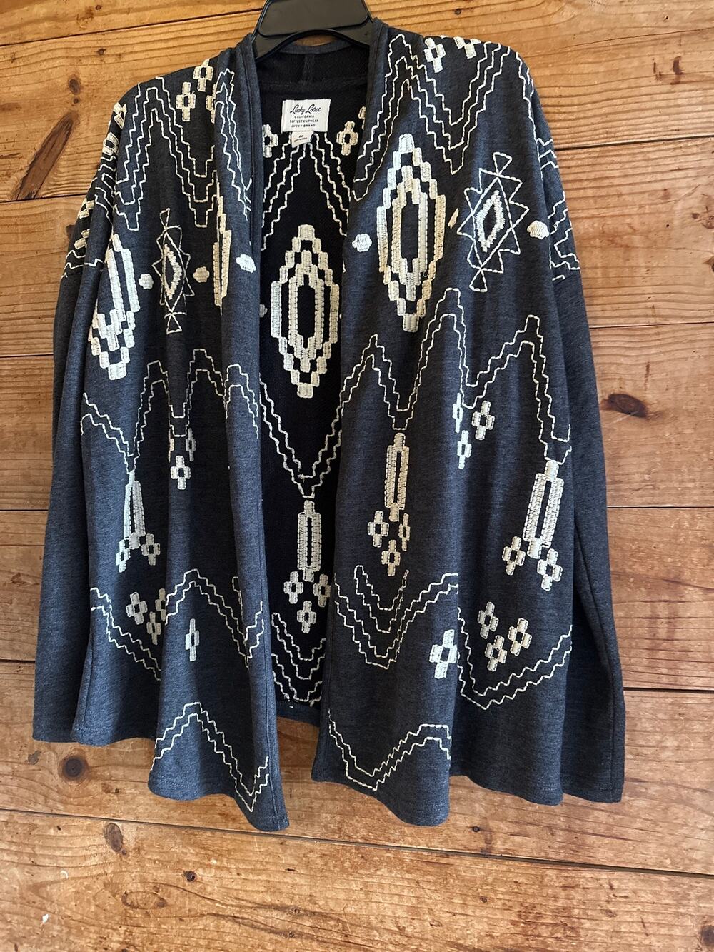 Lucky Lotus By Lucky Brand Embroidered Cardigan